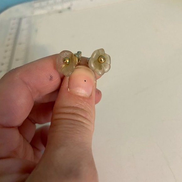 Women’s delicate flower studded earrings - Picture 1 of 6